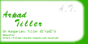 arpad tiller business card